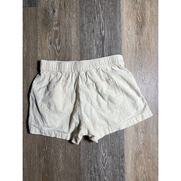 Roxy Linen Blend Shorts Womens Medium Cream Good Coastal Beach Casual - Picture 5 of 5